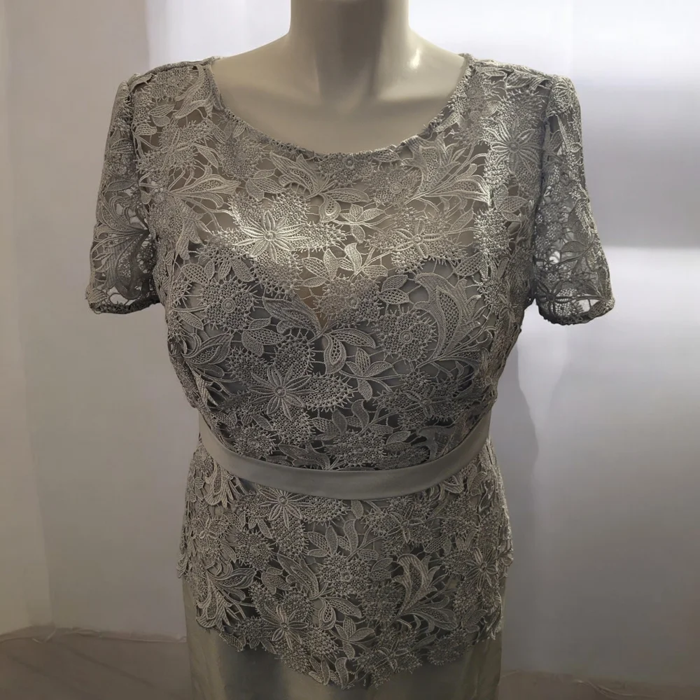 Serena London Gray Lace Dress Size 16 Wedding Attire (NWT) - Picture 2 of 4